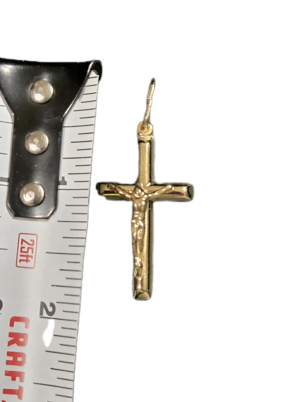 14k Yellow Gold Vermeil 925 Jesus on Cross Crucifix Necklace Pendant NEW